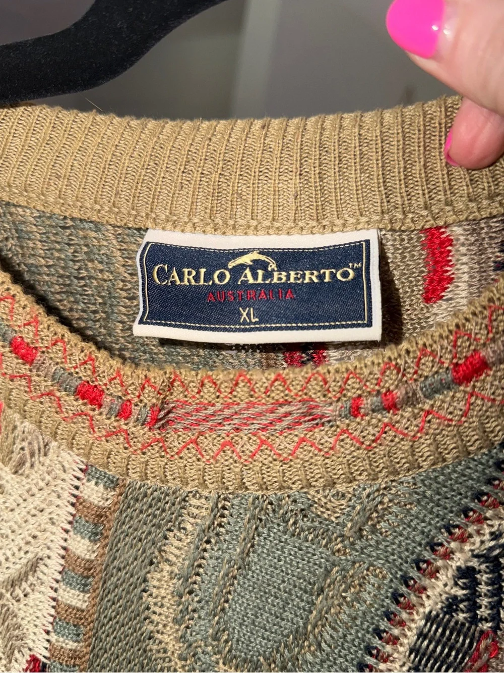 Vintage 90's Carlo Alberto Coogi Style Eclectic Grandpa Sweater